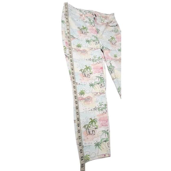 Talbots Beach Scene Pants Women's Size  8 White High-Rise Cropped Leg Jegging - Picture 6 of 13
